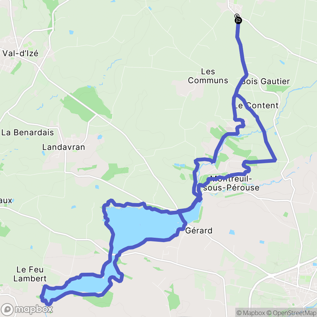 Taillis : carte du parcours de randonnée - France
