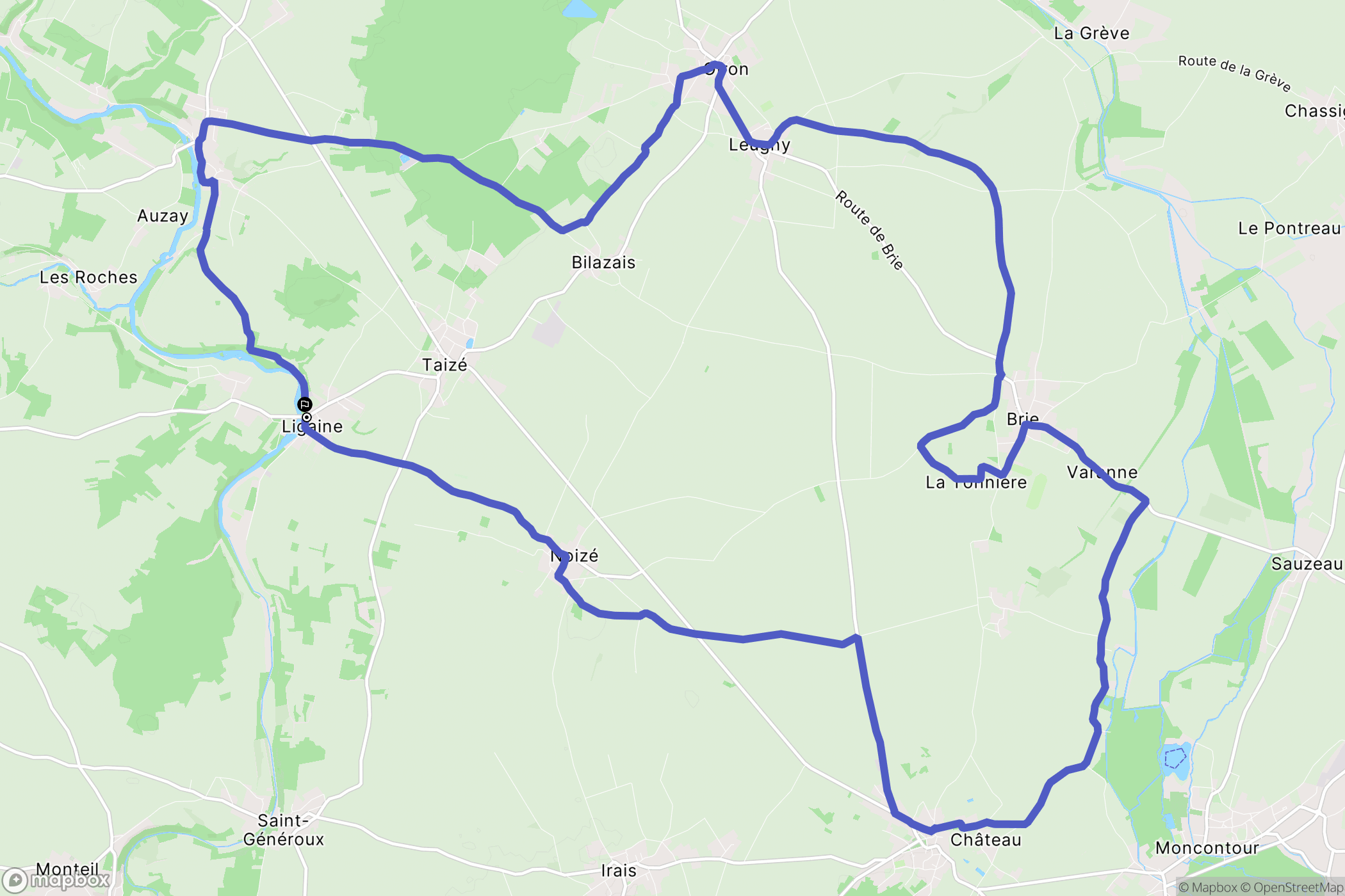 Plaine-et-Vallées : carte du parcours de randonnée - France