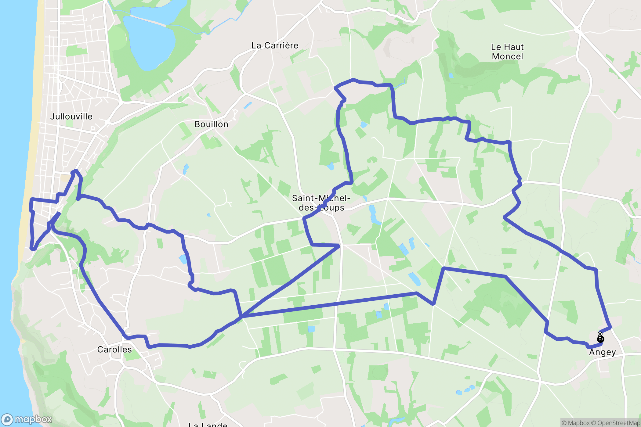 Sartilly-Baie-Bocage : carte du parcours de randonnée - France