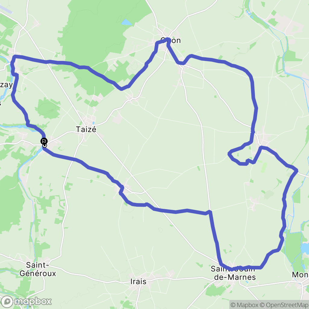 Plaine-et-Vallées : carte du parcours de randonnée - France
