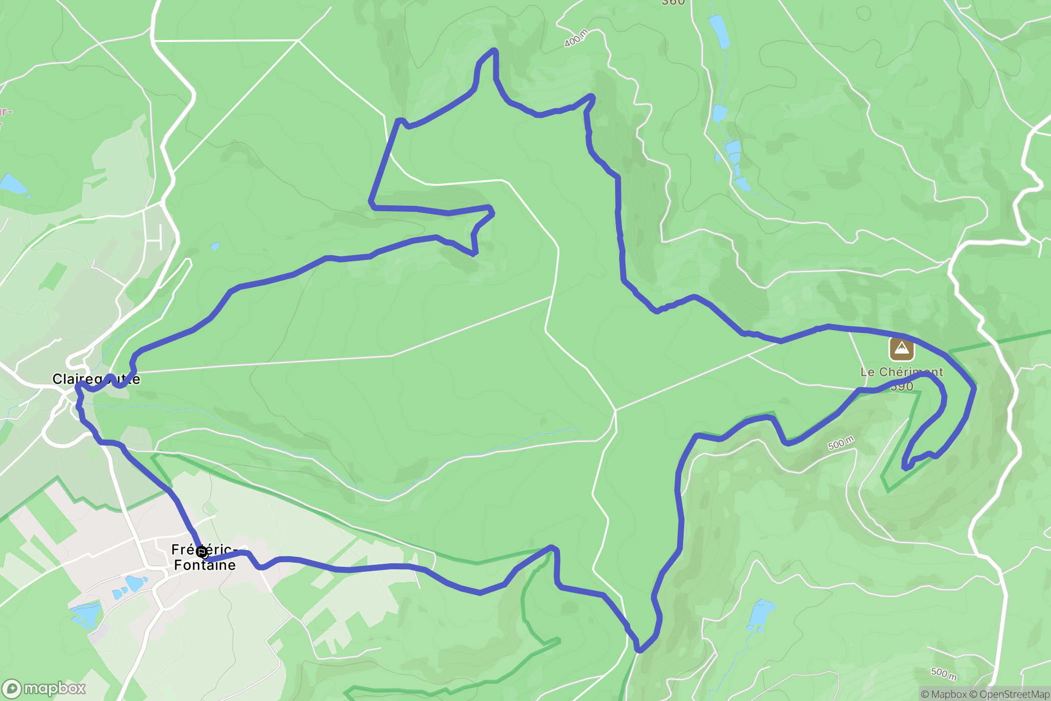 Frédéric-Fontaine : carte du parcours de randonnée - France