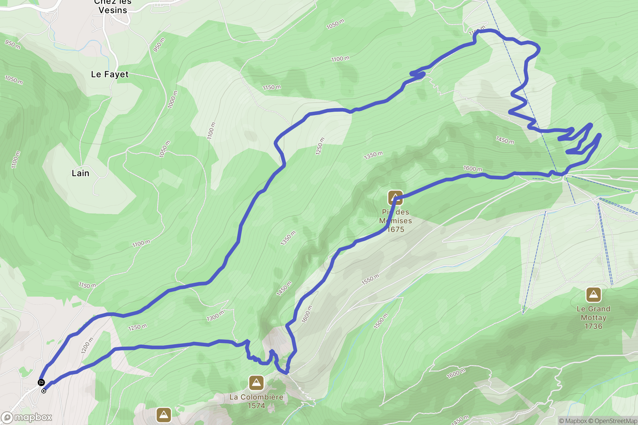 Bernex : carte du parcours de randonnée - France