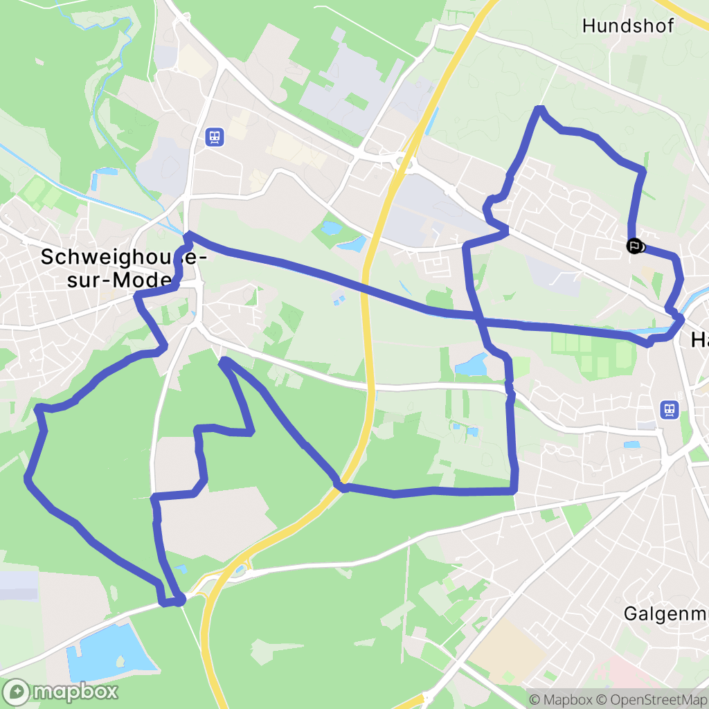 Haguenau : carte du parcours de randonnée - France