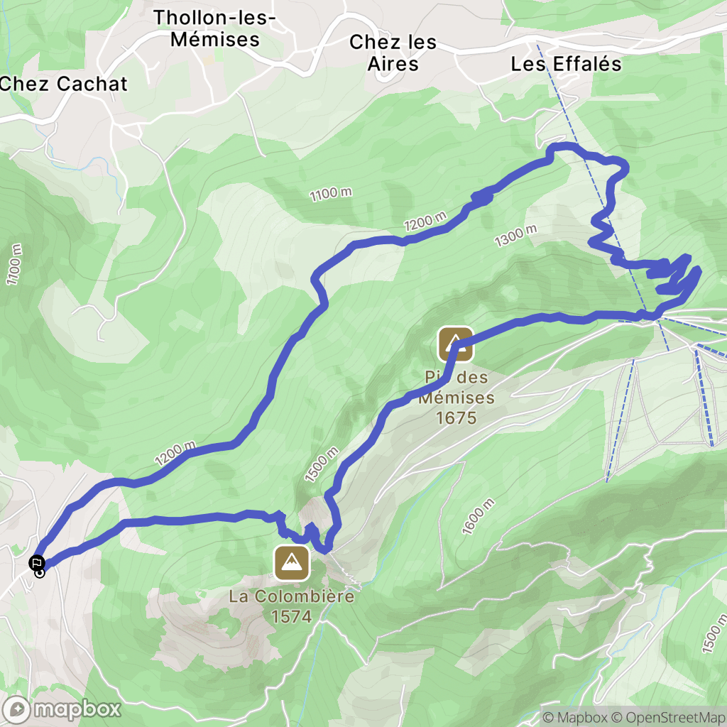 Bernex : carte du parcours de randonnée - France