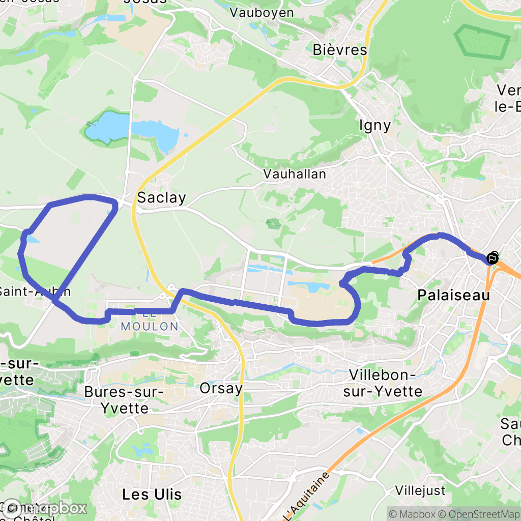 Palaiseau : carte du parcours de randonnée - France