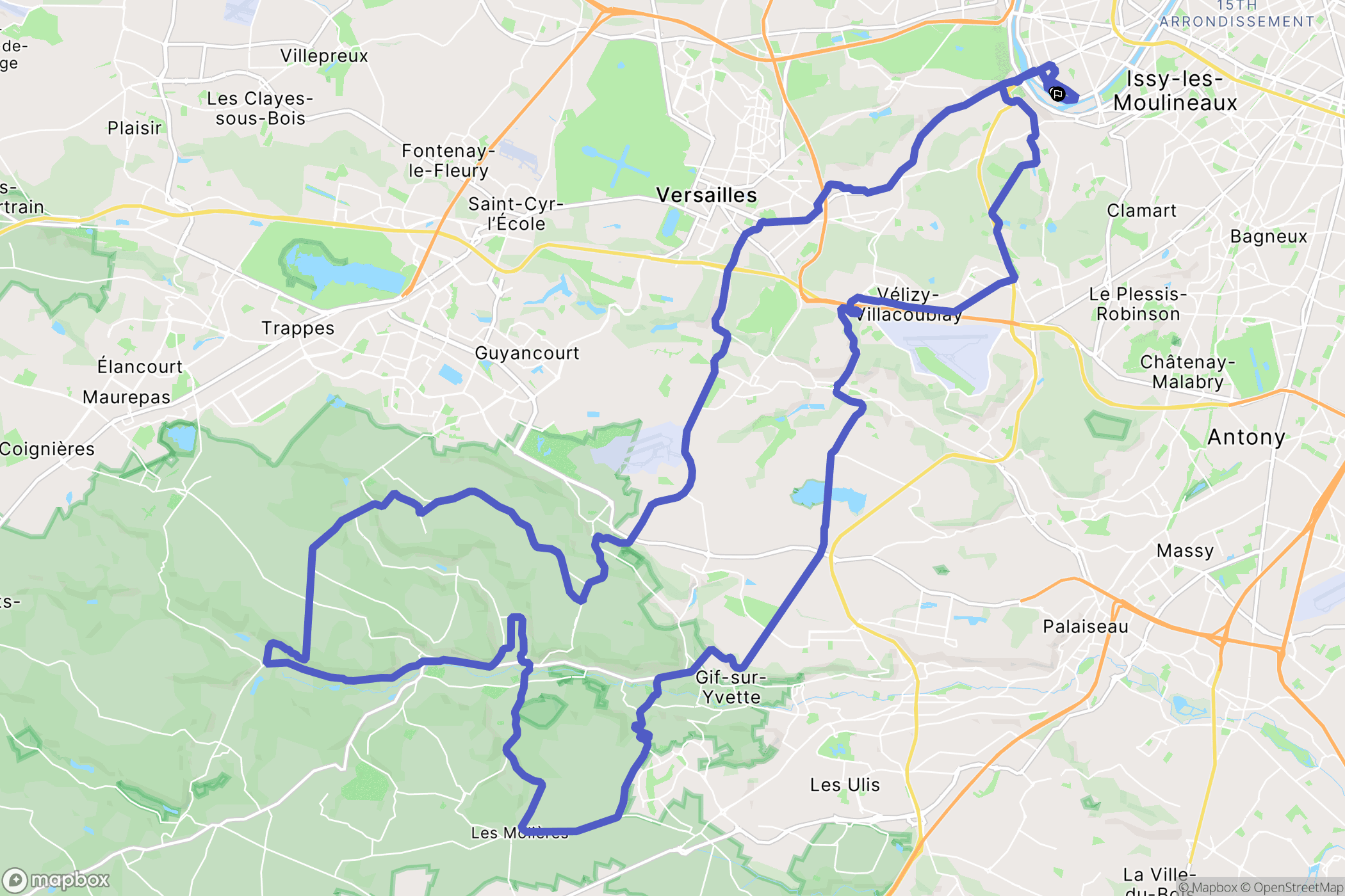 Boulogne-Billancourt : carte du parcours de randonnée - France