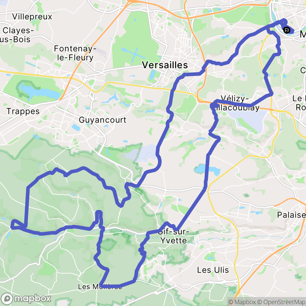 Boulogne-Billancourt : carte du parcours de randonnée - France
