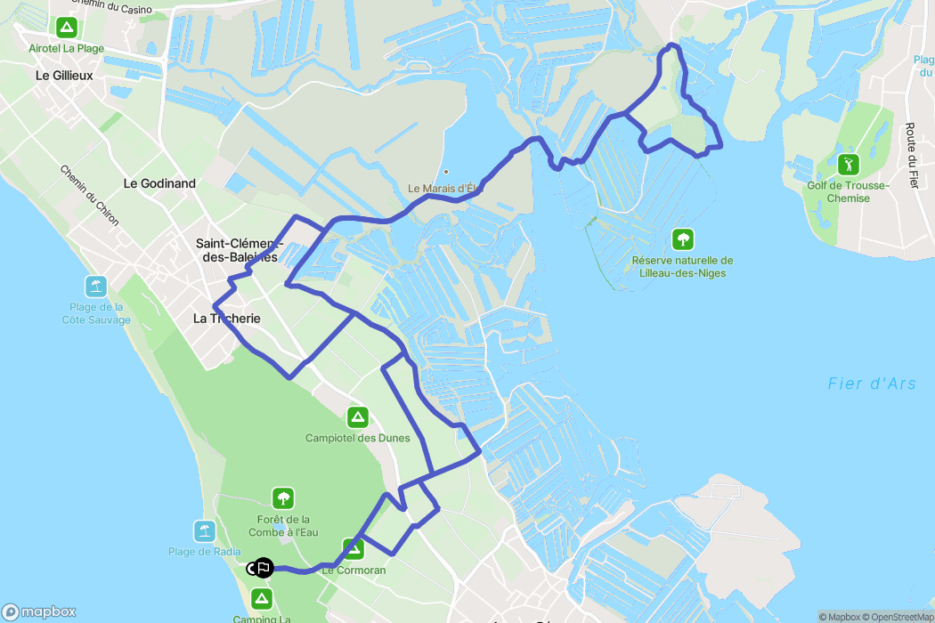 Ars-en-Ré : carte du parcours de randonnée - France