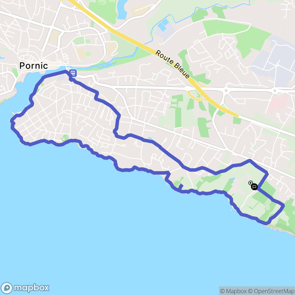 Pornic : carte du parcours de randonnée - France