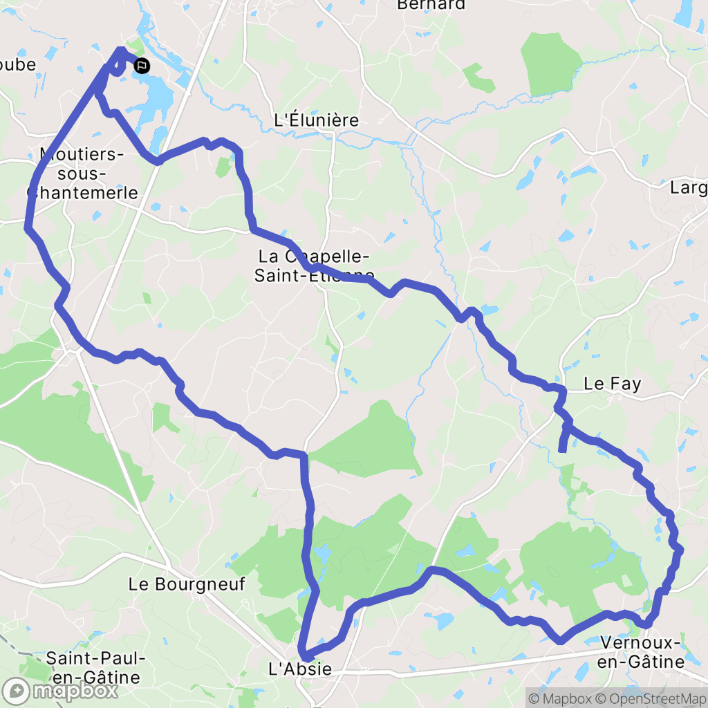Moncoutant-sur-Sèvre : carte du parcours de randonnée - France