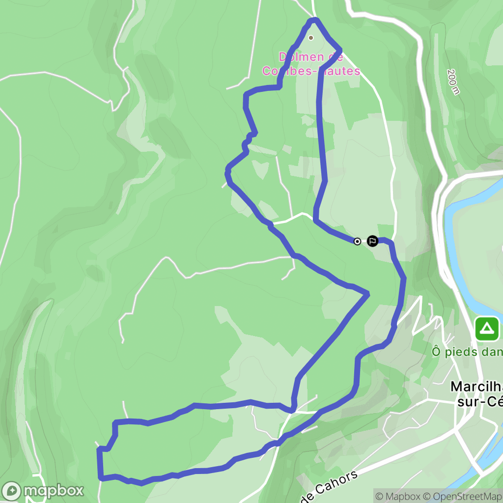 Marcilhac-sur-Célé : carte du parcours de randonnée - France