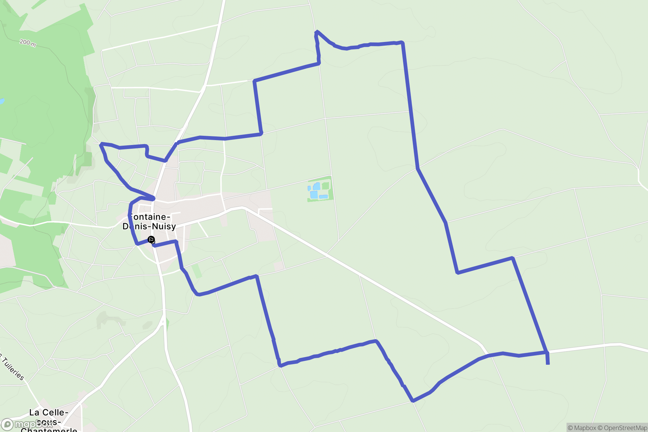 Fontaine-Denis-Nuisy : carte du parcours de randonnée - France