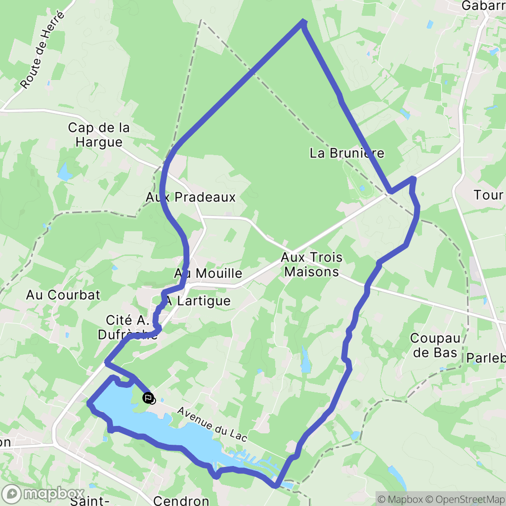 Cazaubon : carte du parcours de randonnée - France