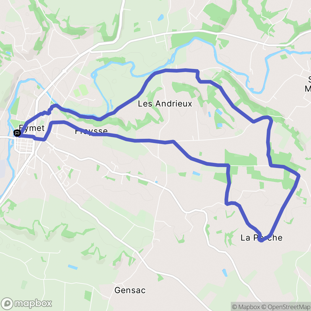 Eymet : carte du parcours de randonnée - France