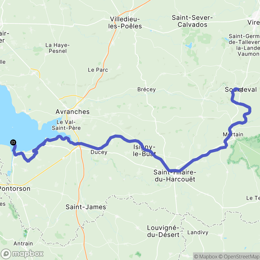 SOURDEVAL : carte du parcours de randonnée - France