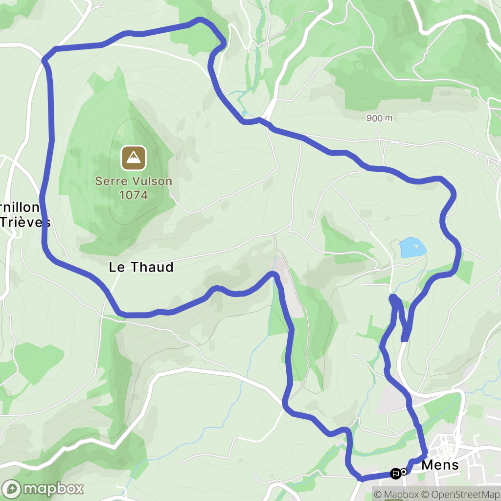Mens : carte du parcours de randonnée - France