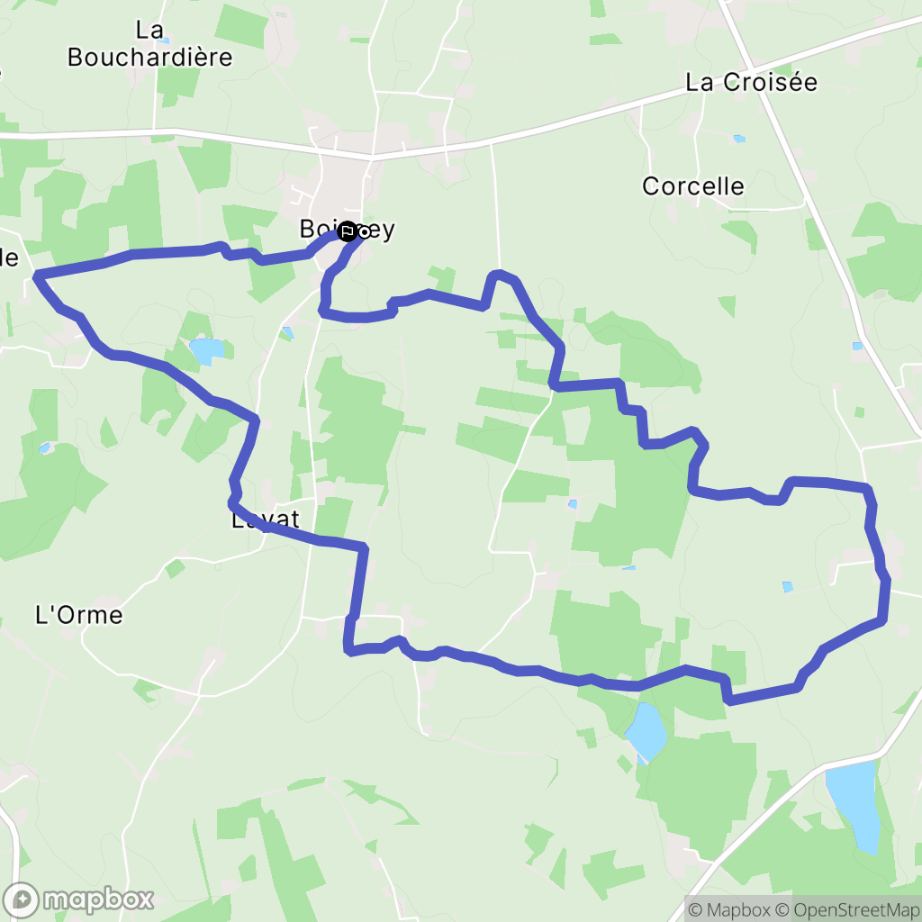 Boissey : carte du parcours de randonnée - France