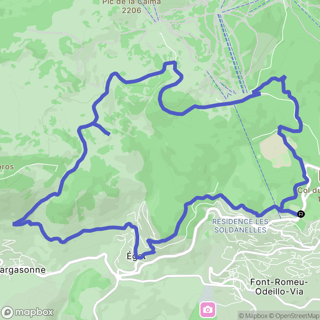 Font-Romeu-Odeillo-Via : carte du parcours de randonnée - France