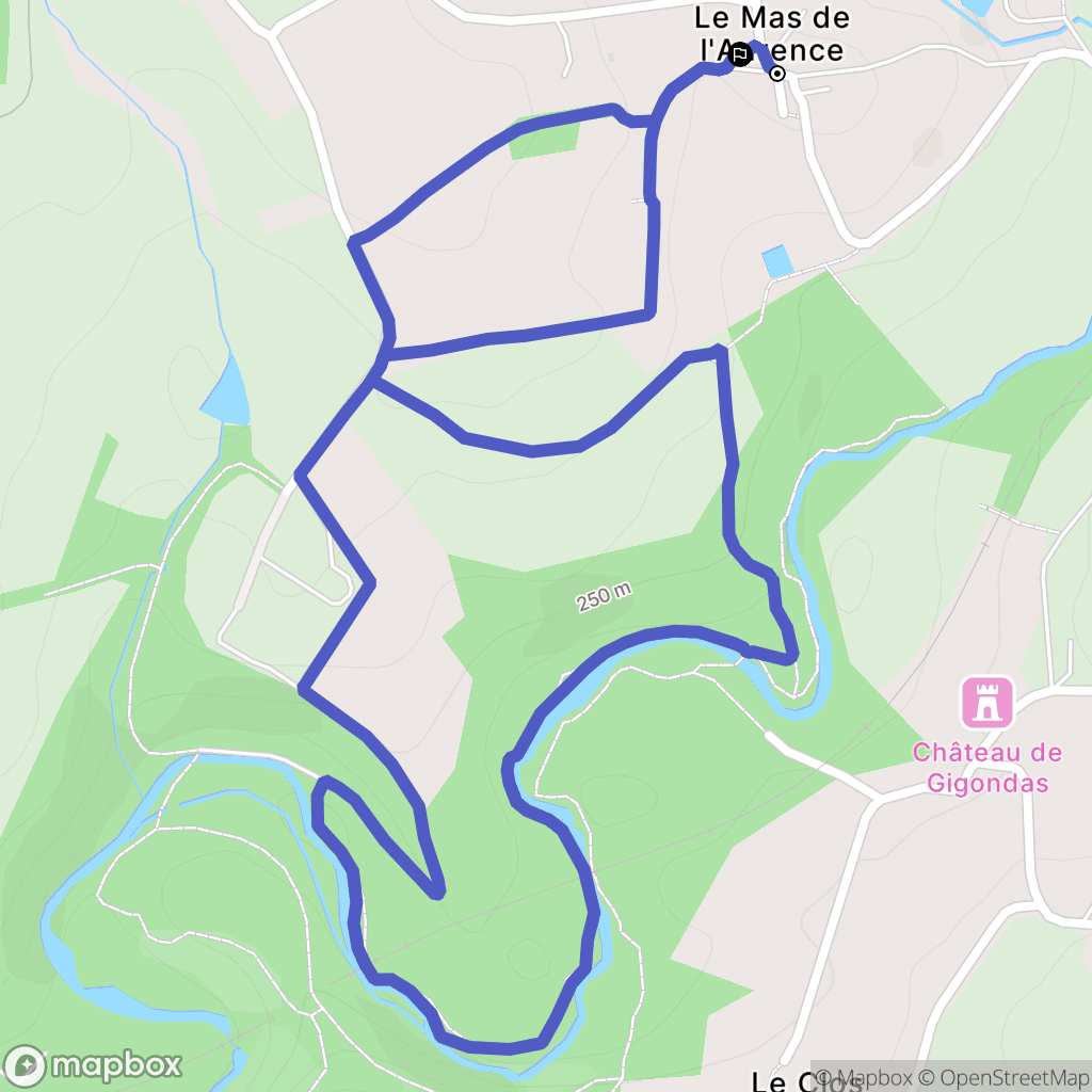 Isle : carte du parcours de randonnée - France