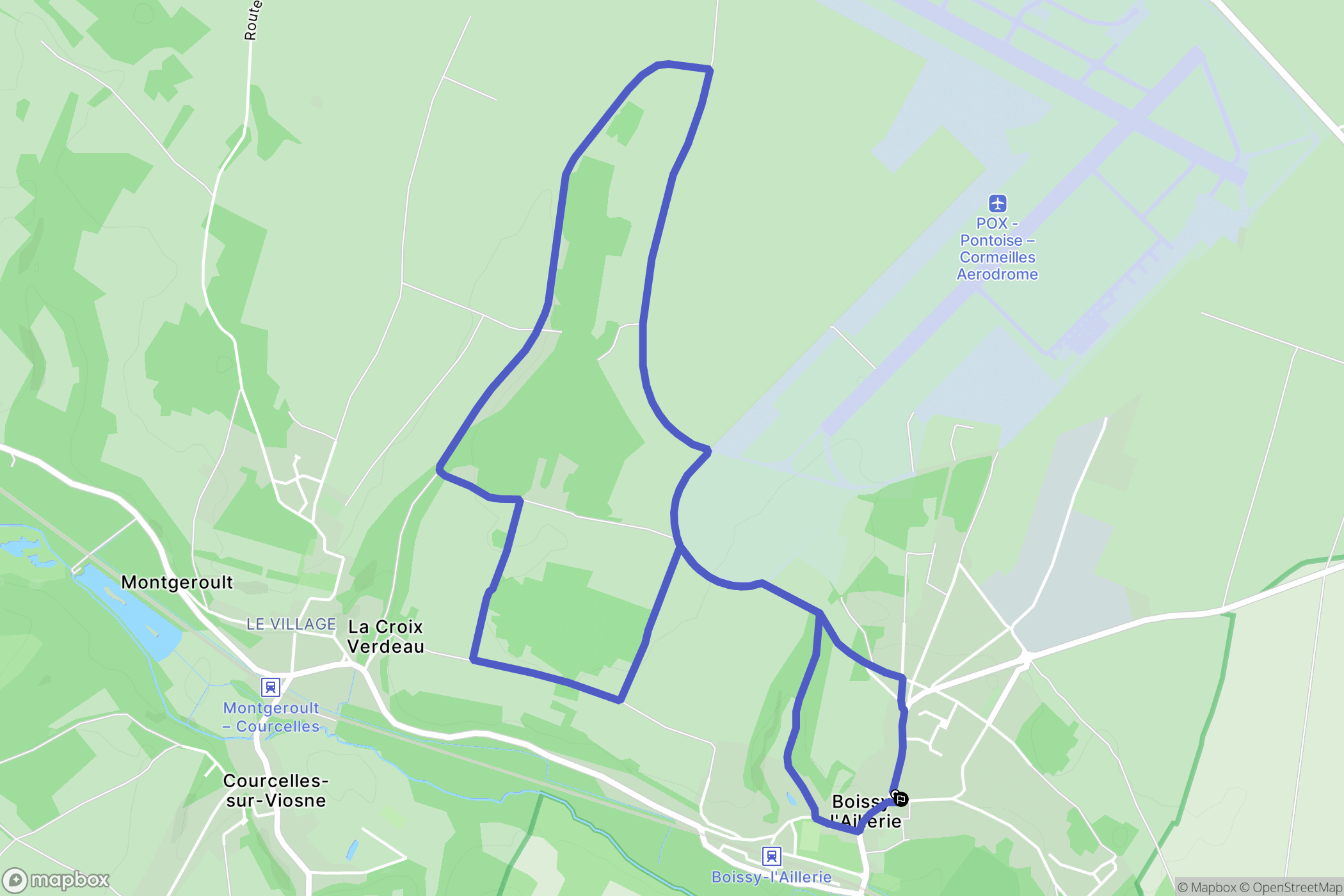 Boissy-l'Aillerie : carte du parcours de randonnée - France