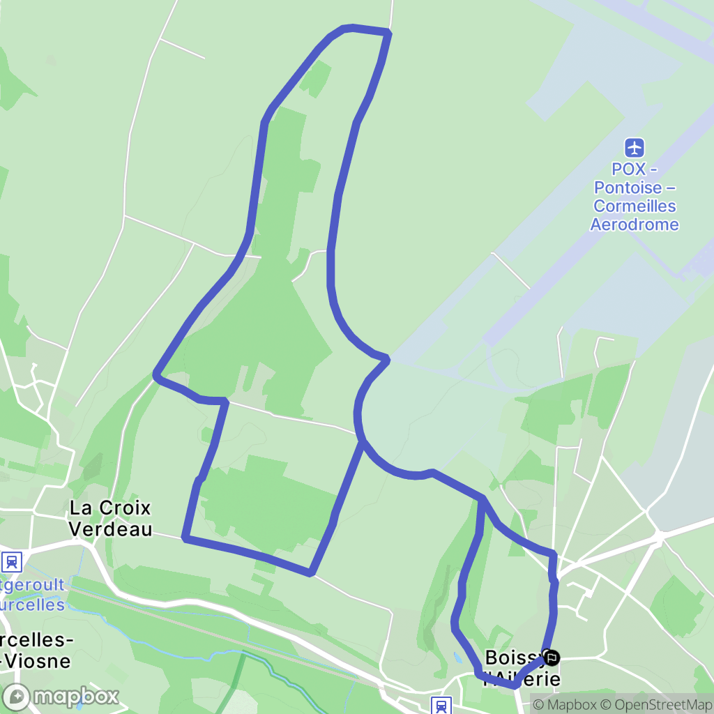 Boissy-l'Aillerie : carte du parcours de randonnée - France