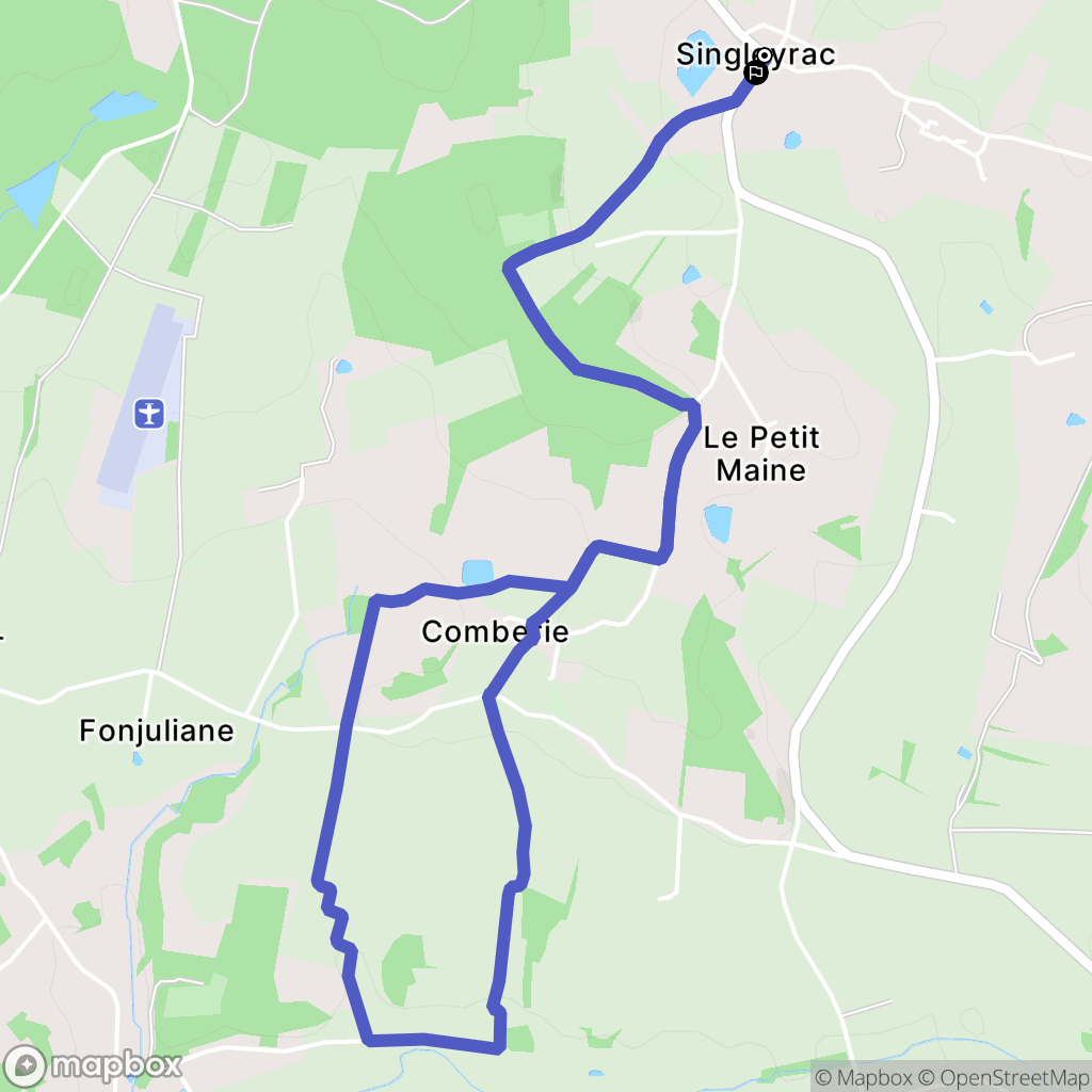Singleyrac : carte du parcours de randonnée - France