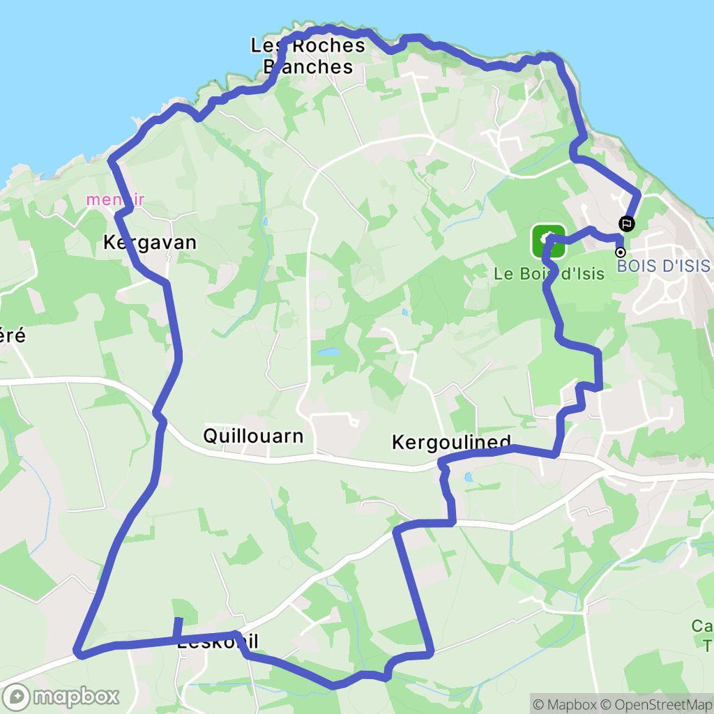Douarnenez : carte du parcours de randonnée - France
