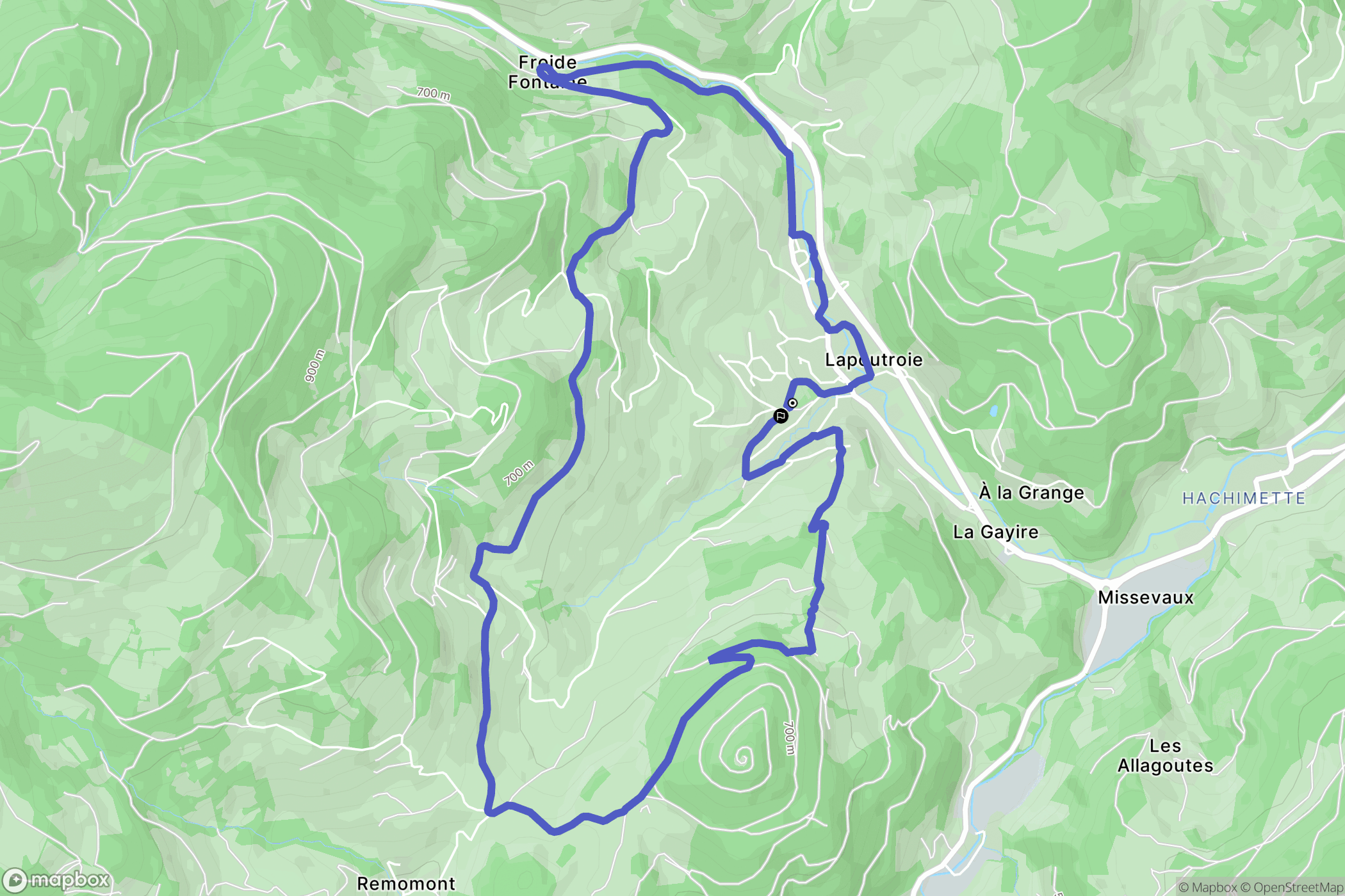 Lapoutroie : carte du parcours de randonnée - France