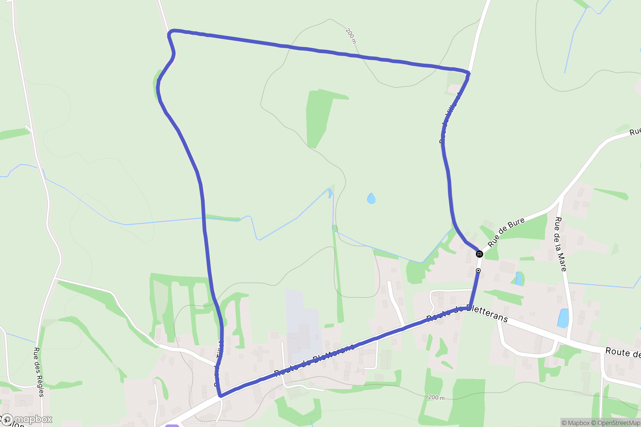 Sens-sur-Seille : carte du parcours de randonnée - France