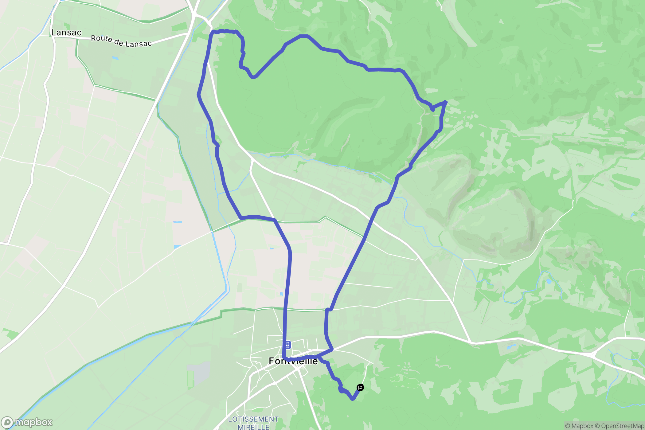 Fontvieille : carte du parcours de randonnée - France