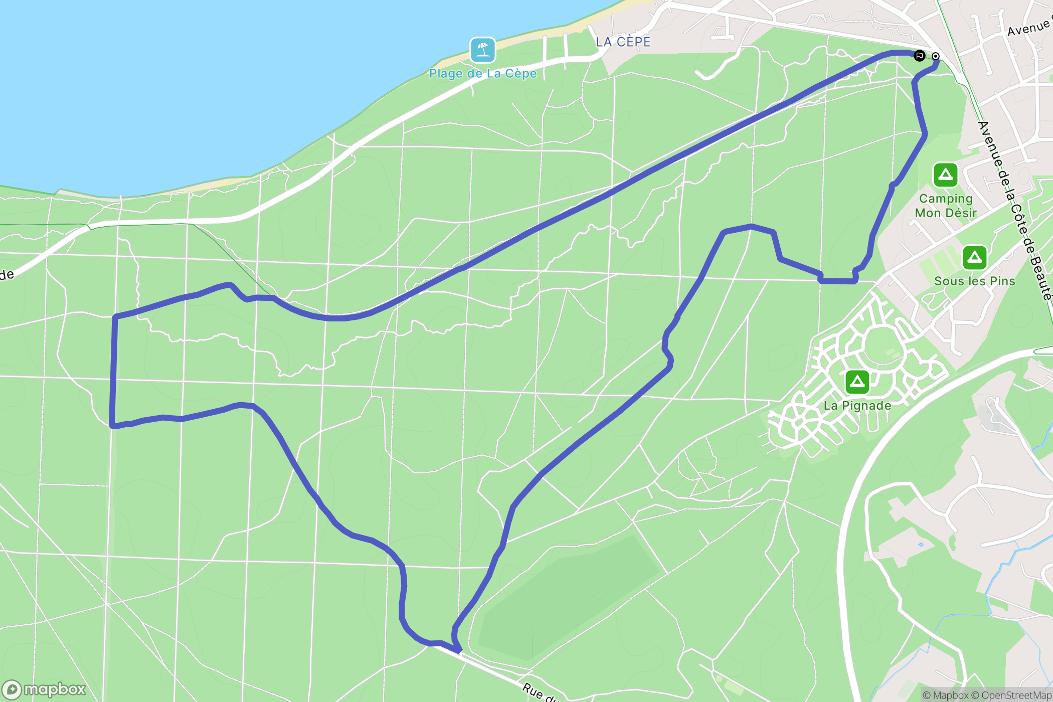 La Tremblade : carte du parcours de randonnée - France