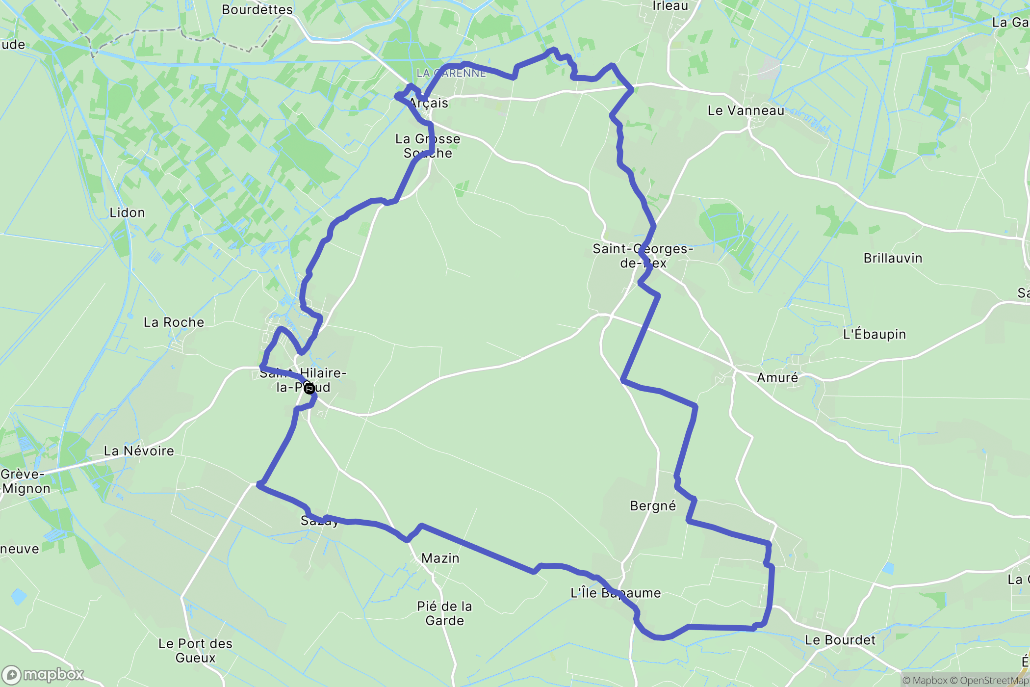 Saint-Hilaire-la-Palud : carte du parcours de randonnée - France
