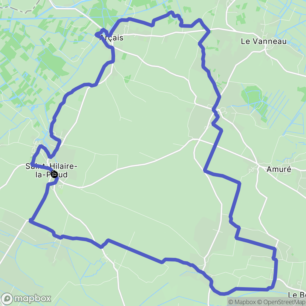Saint-Hilaire-la-Palud : carte du parcours de randonnée - France