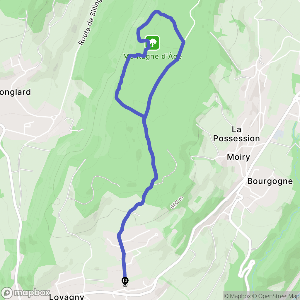 Lovagny : carte du parcours de randonnée - France