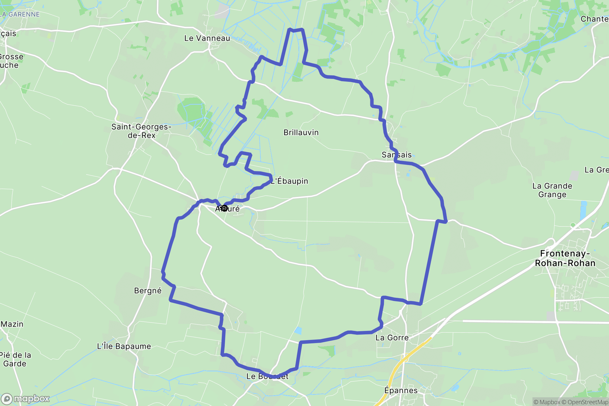 Amuré : carte du parcours de randonnée - France