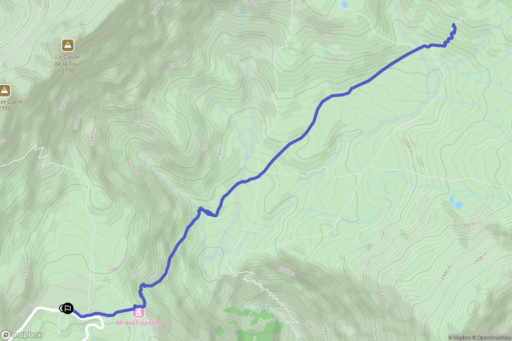 Saint-Dalmas-le-Selvage : carte du parcours de randonnée - France