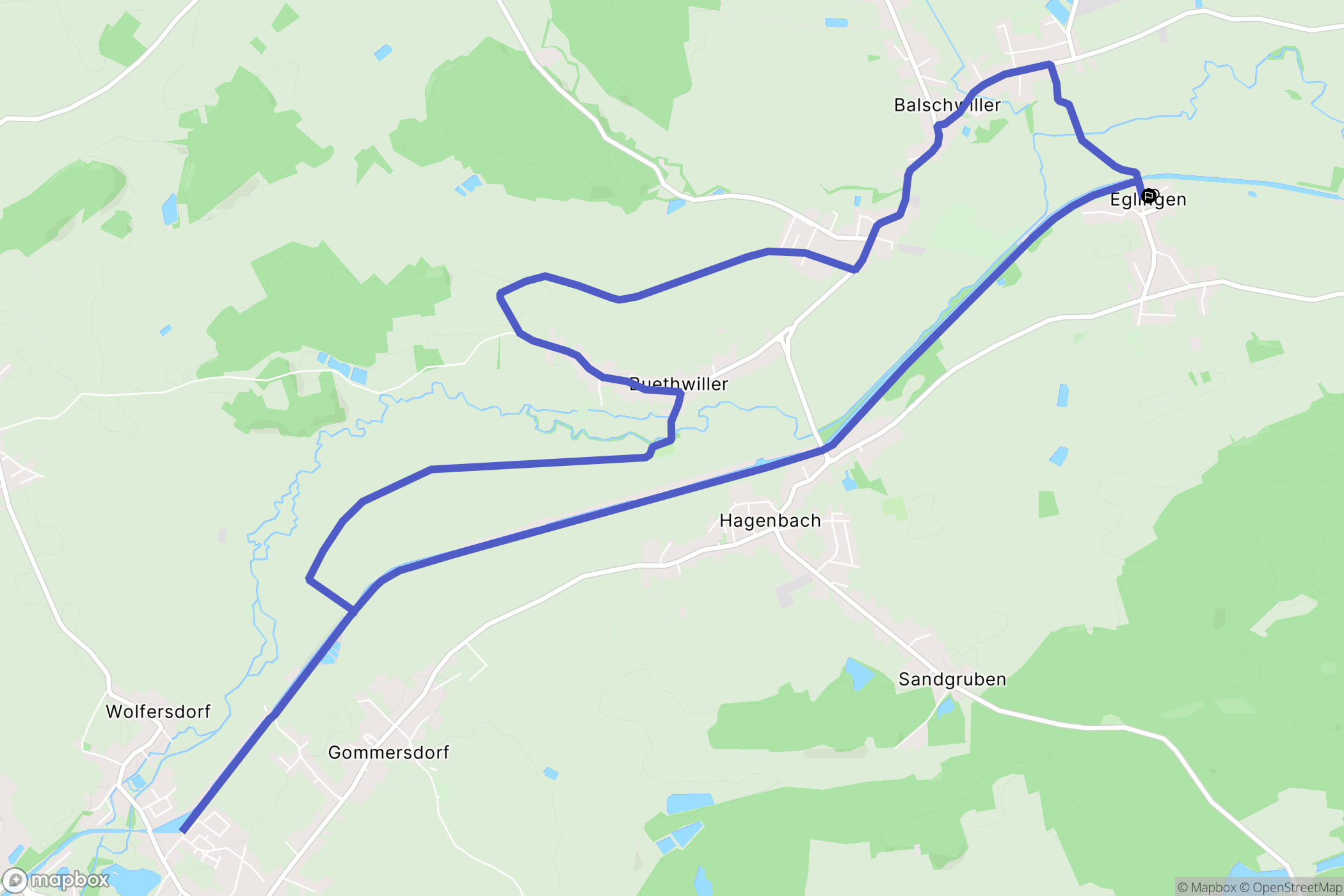 Eglingen : carte du parcours de randonnée - France