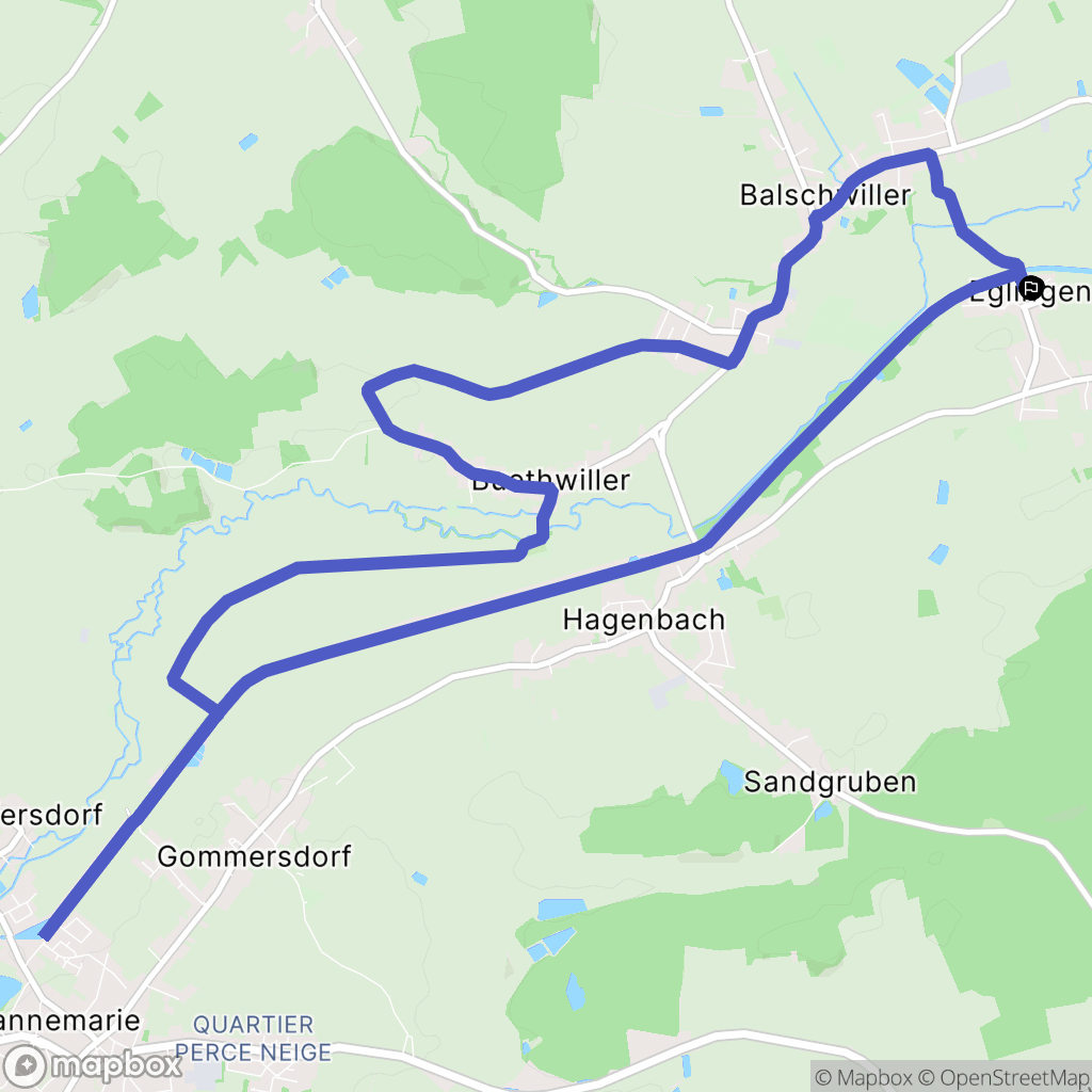 Eglingen : carte du parcours de randonnée - France