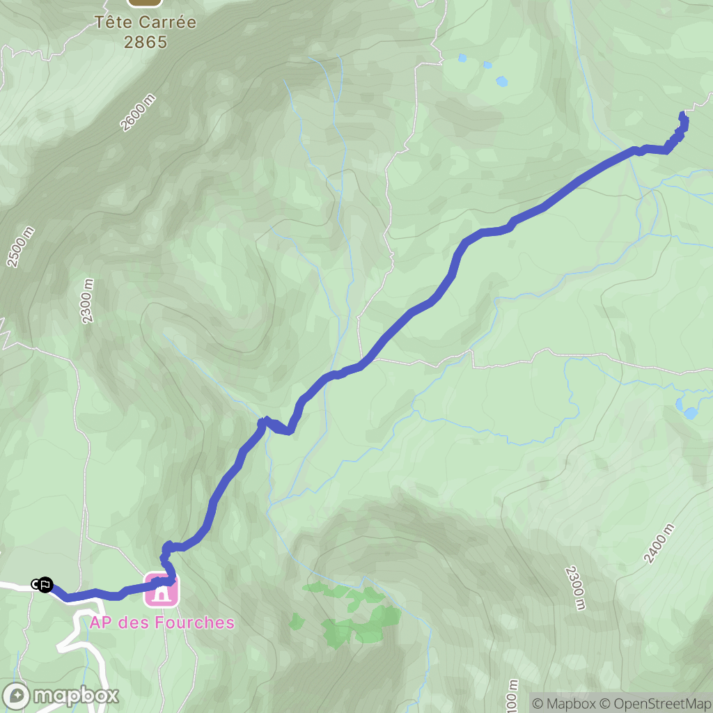 Saint-Dalmas-le-Selvage : carte du parcours de randonnée - France