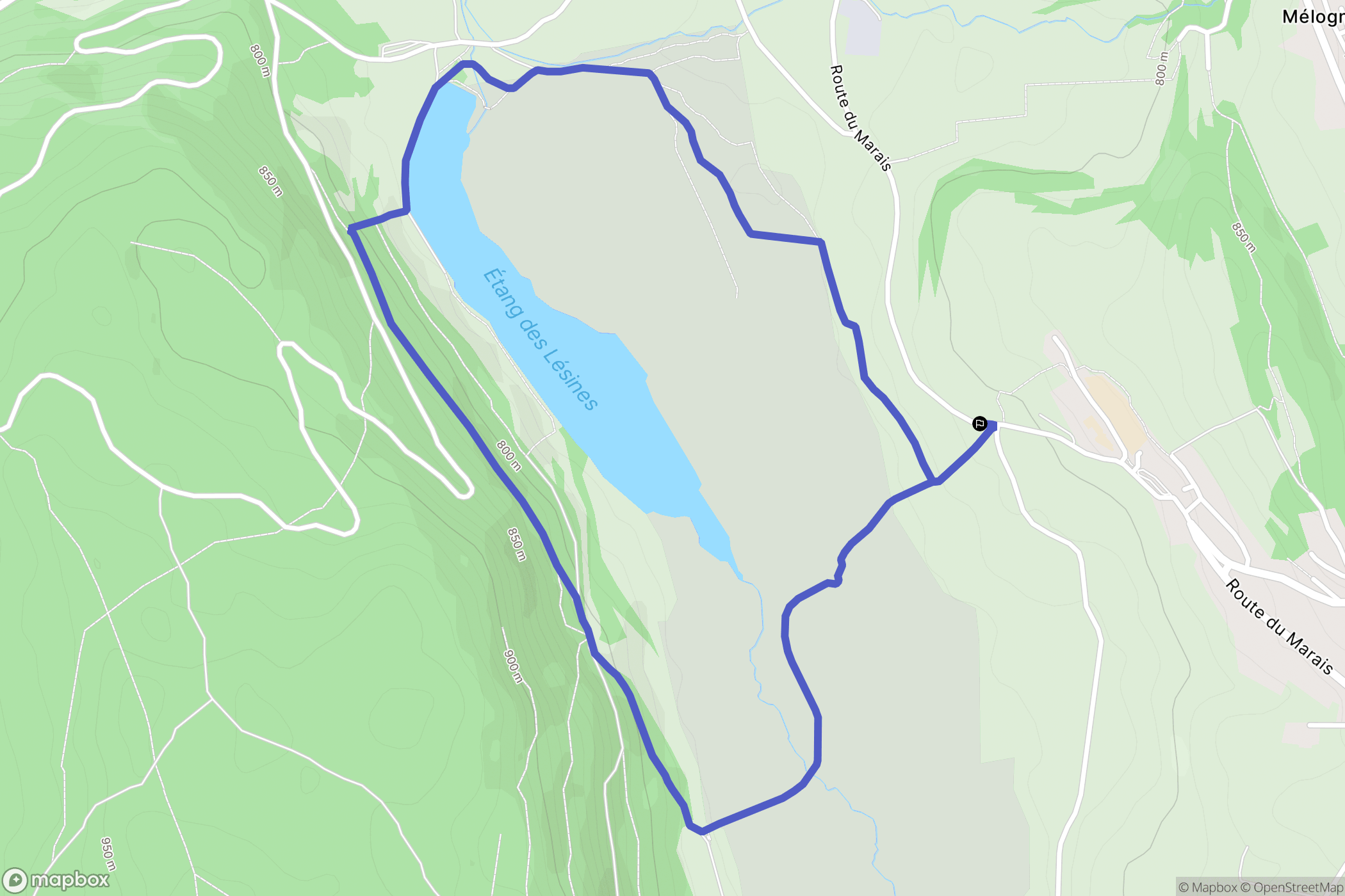 Plateau d'Hauteville : carte du parcours de randonnée - France