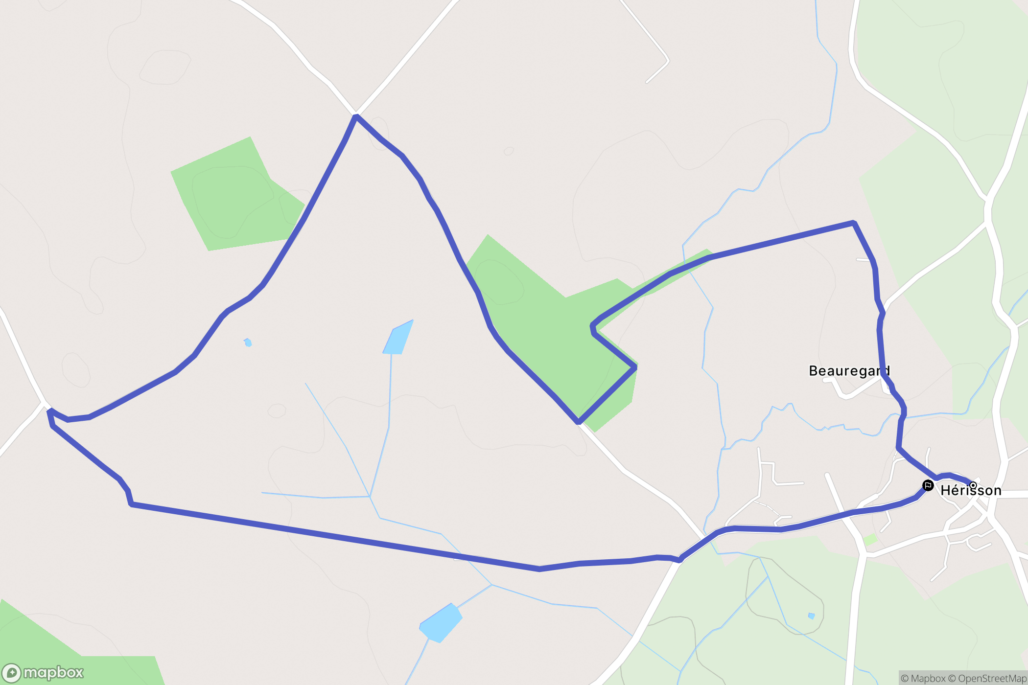 Pougne-Hérisson : carte du parcours de randonnée - France