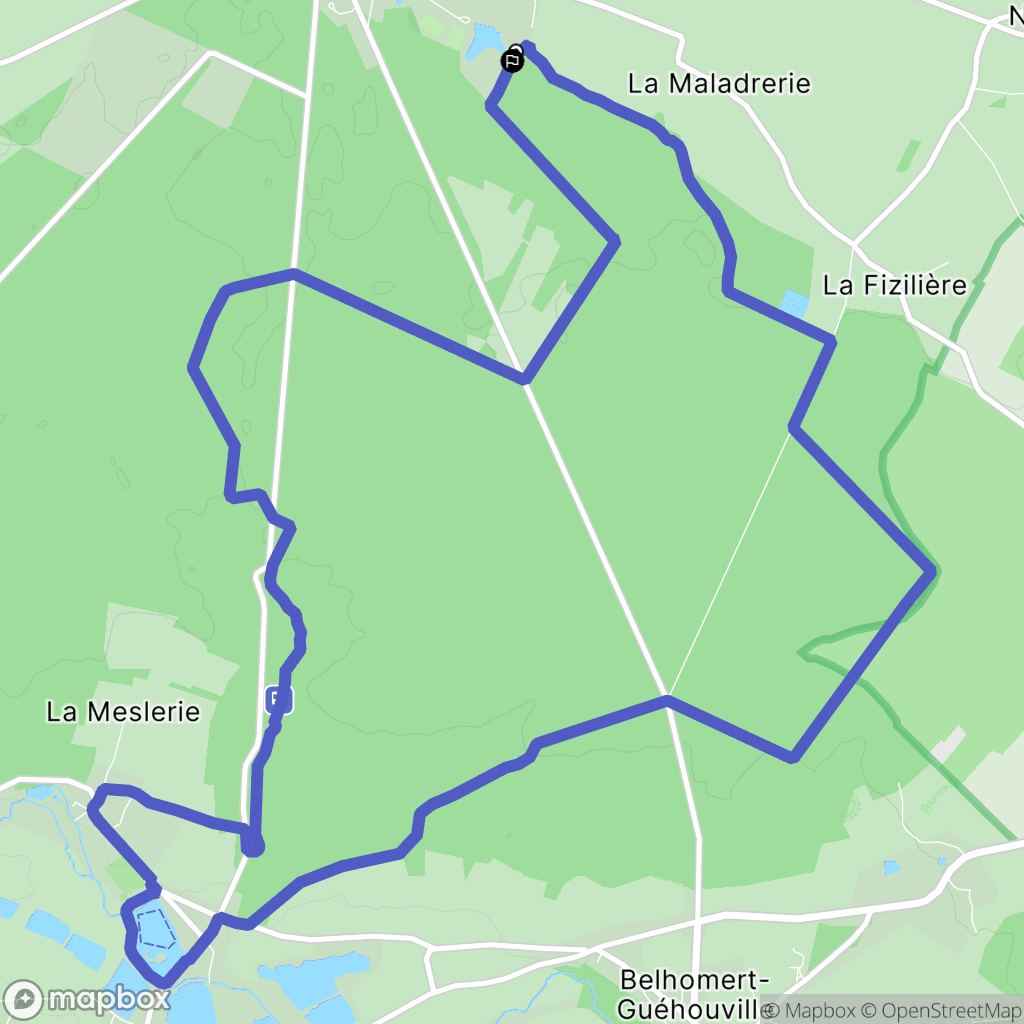 Senonches : carte du parcours de randonnée - France