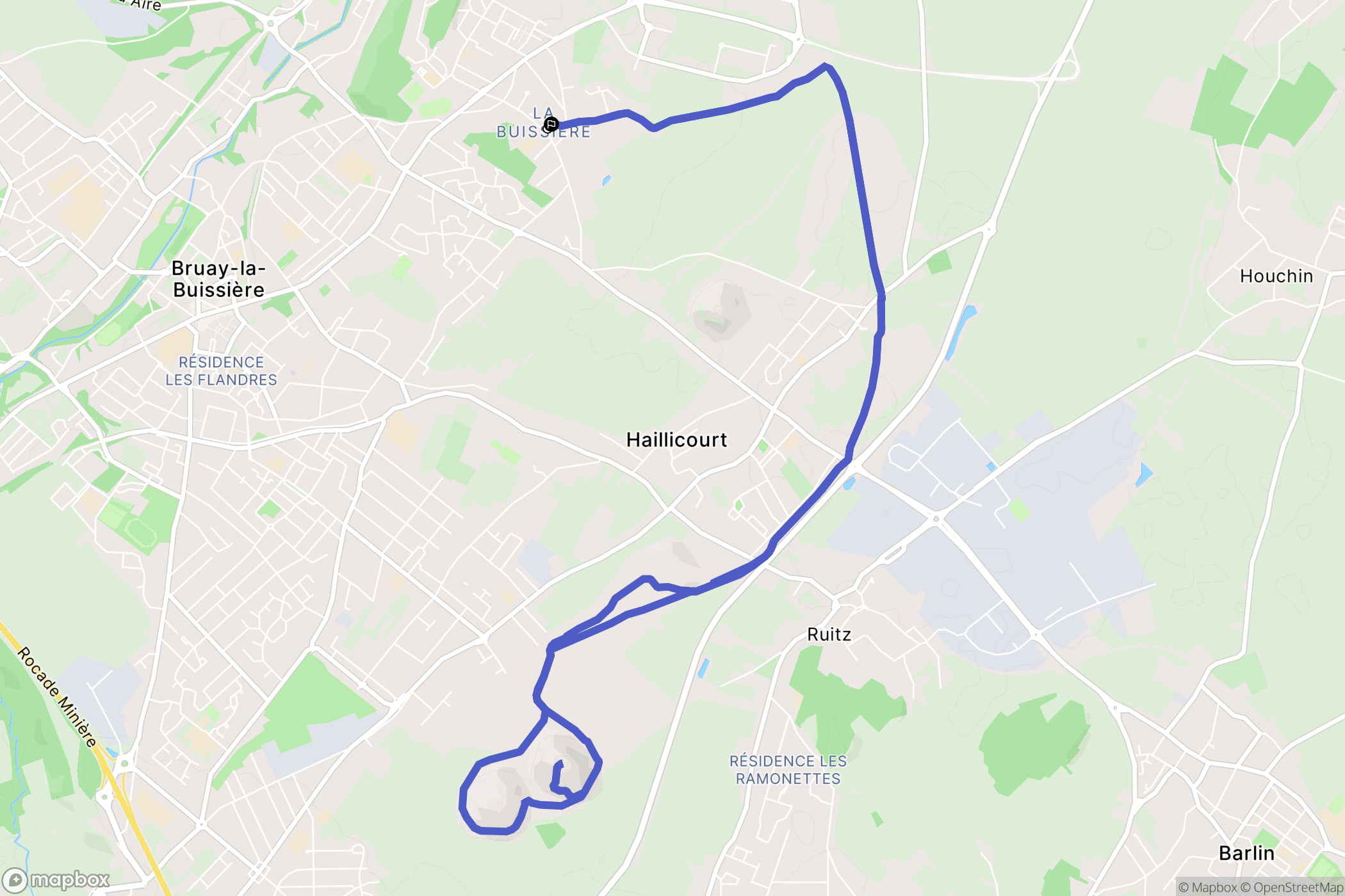 Bruay-la-Buissière : carte du parcours de randonnée - France