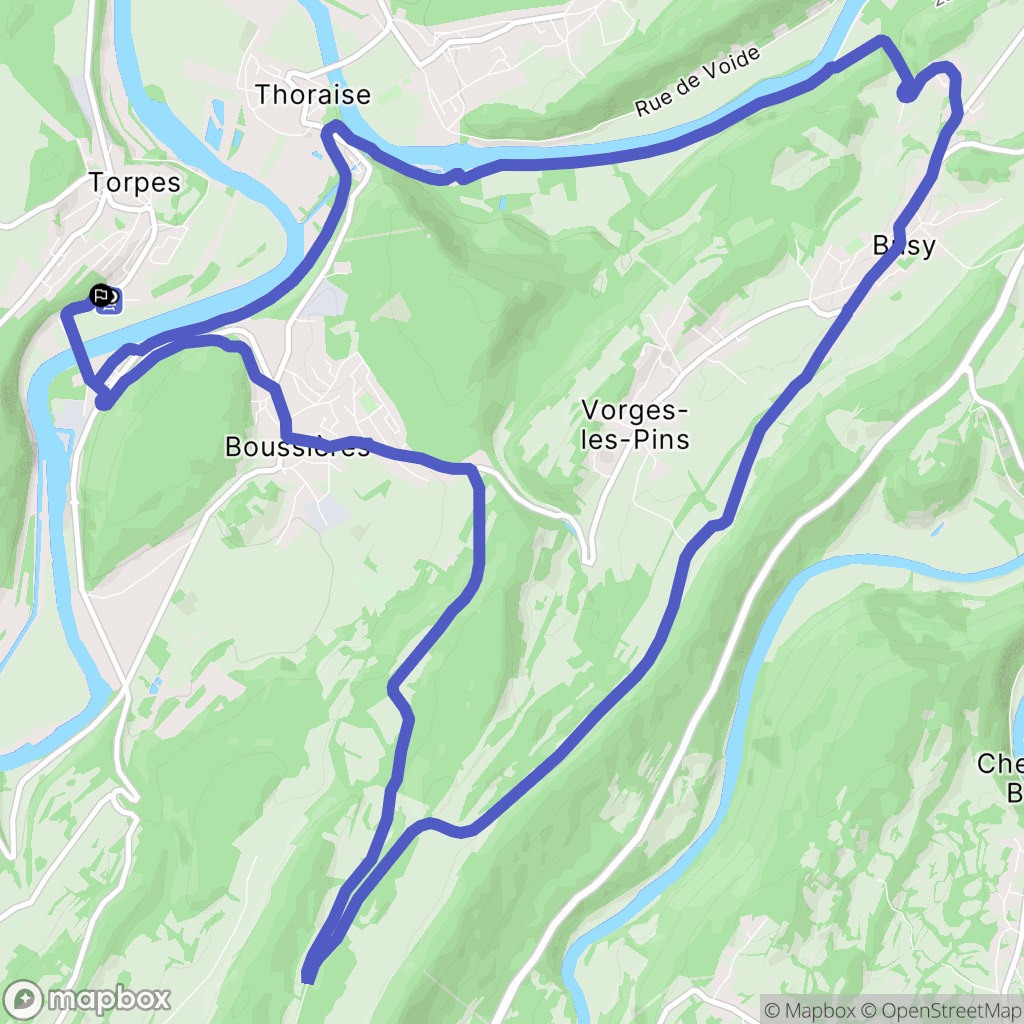 Torpes : carte du parcours de randonnée - France
