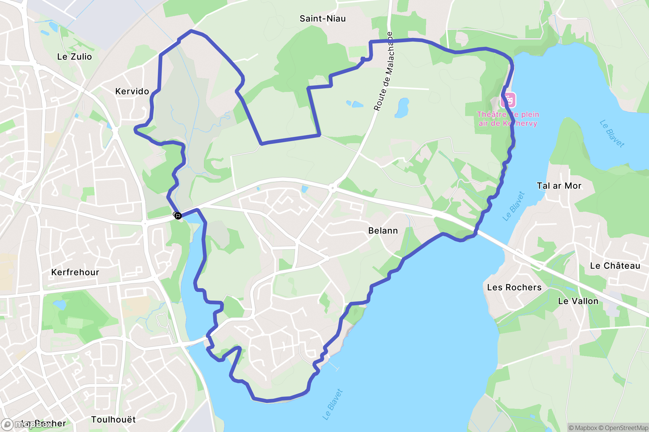 Lanester : carte du parcours de randonnée - France