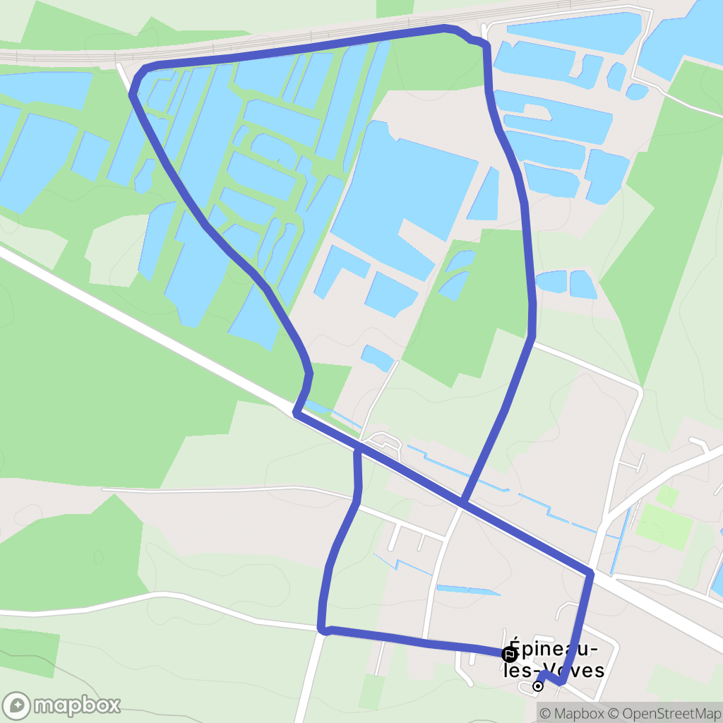 Épineau-les-Voves : carte du parcours de randonnée - France