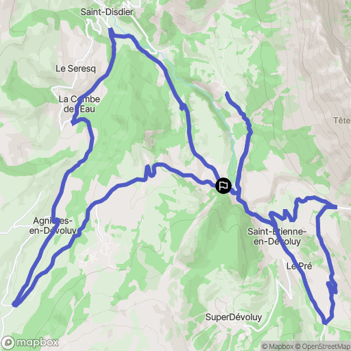 Le Dévoluy : carte du parcours de randonnée - France