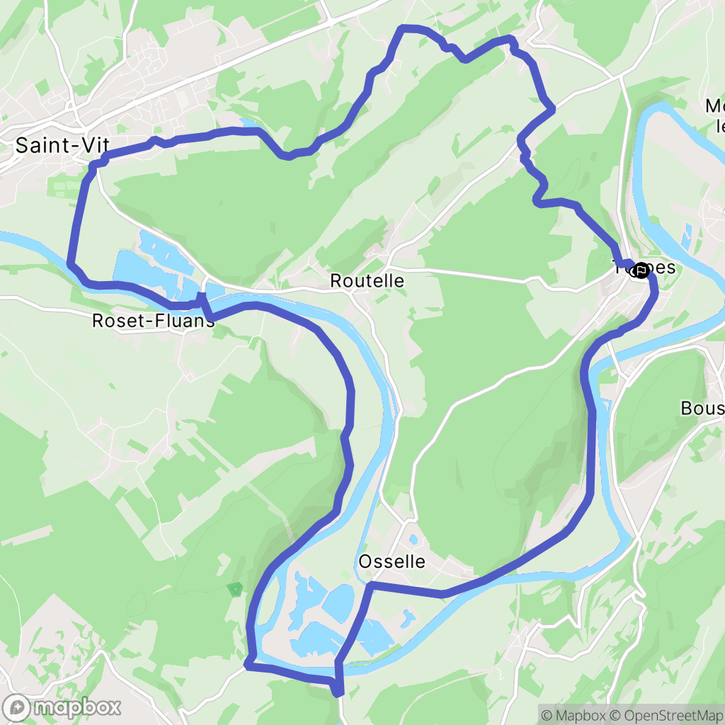 Torpes : carte du parcours de randonnée - France