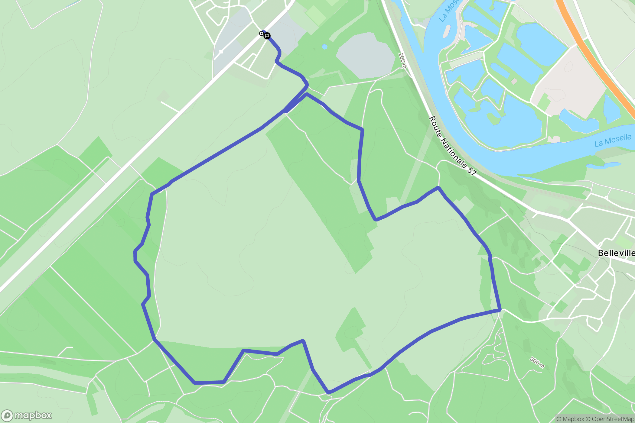 Dieulouard : carte du parcours de randonnée - France