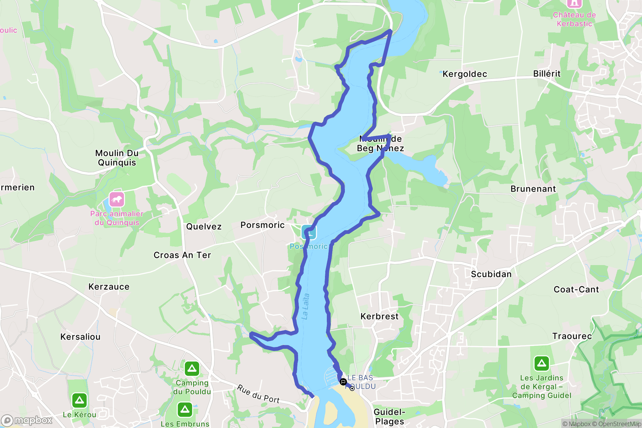 Guidel : carte du parcours de randonnée - France